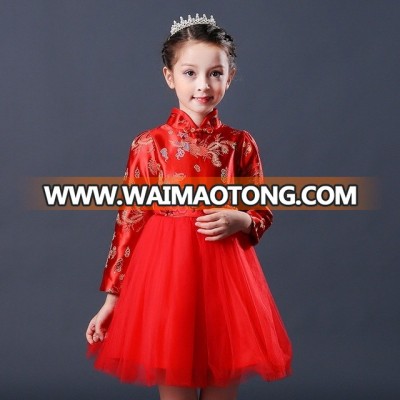 Modern Design Kids National Costume Children New Years Eve Frock Girls Floral Puffy Dress